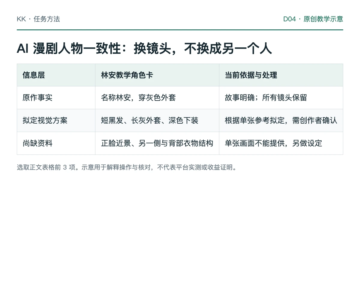 林安角色卡中的原作事实、视觉补充、待补资料与允许变化教学表