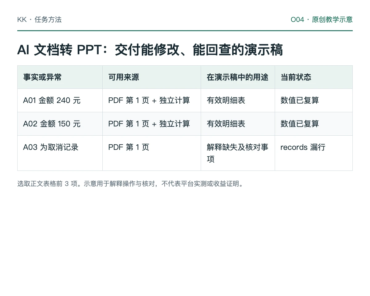 事实表、大纲、原生对象、最终回读和接收端编辑的教学流程图
